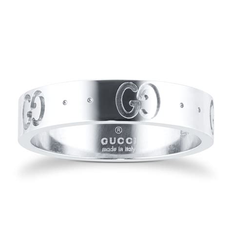 gucci icon 18ct white gold ring|gucci icon thin band.